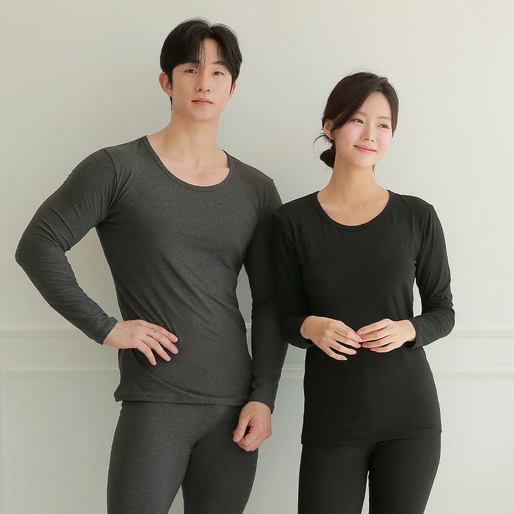 핑크앤다이아 남녀공용 피치기모 발열 내의 세트 얇은 웜웨어 청소년 정장용 중학생 바지 이미지 2