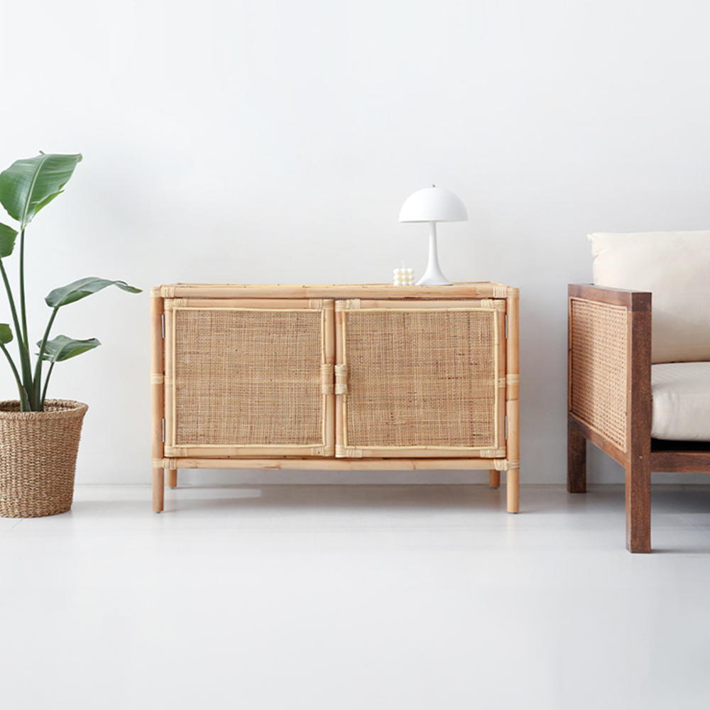 PASAR 2문 수납장 1000650 라탄 CR0069 1000mmx400mmx650mm, 2단, 4974.9032 - 상세 이미지 4