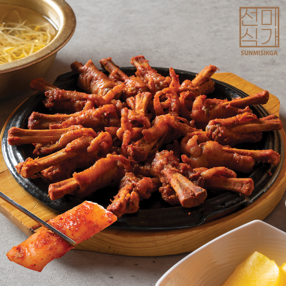 100% 국내산 맥반석 직화 튤립 닭발 2팩 (떡사리 포함) 캠핑 밀키트