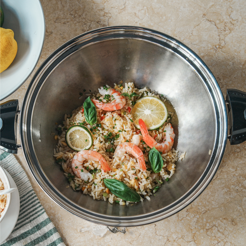 800도씨 316 인덕션 스텐 궁중팬 통5중  볶음 웍  뚜껑 세트 24cm - 상세 이미지 3