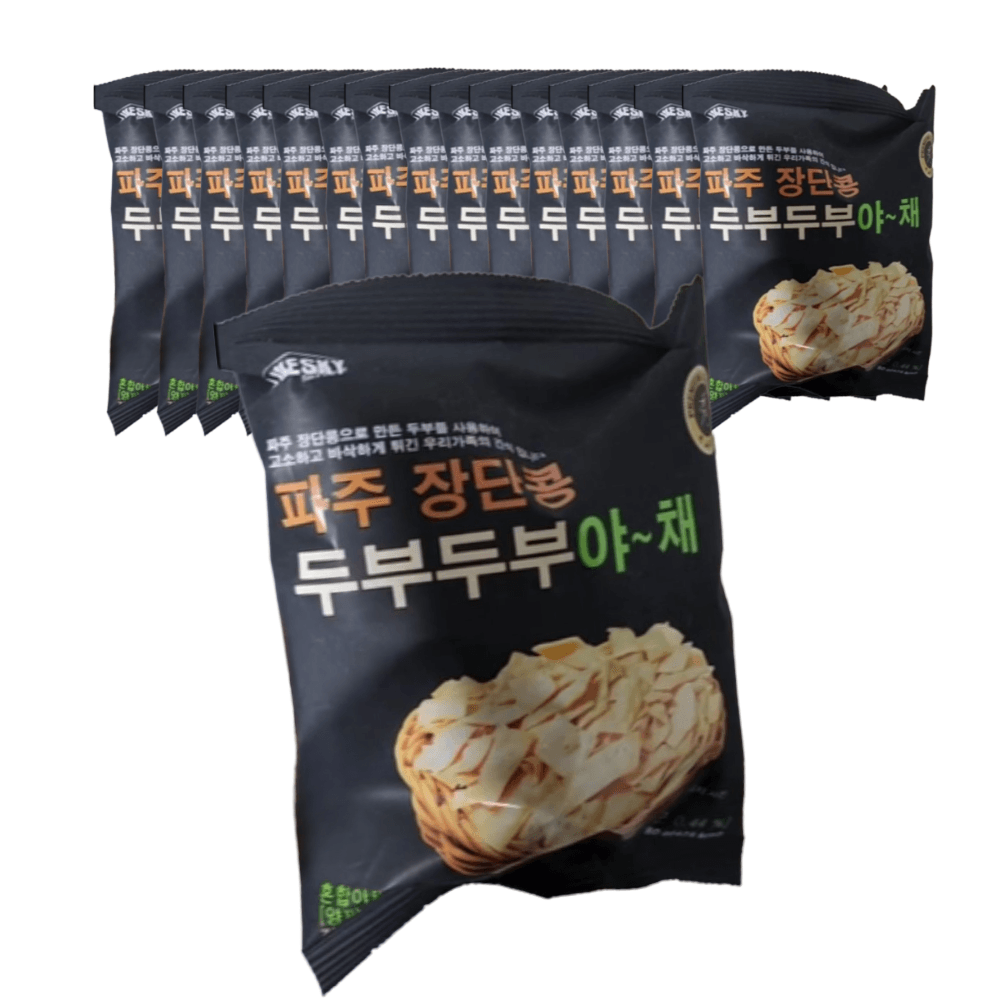 파주장단콩 두부두부 야채 스낵 고소한 두부 과자 80g 16봉 : 편하넷