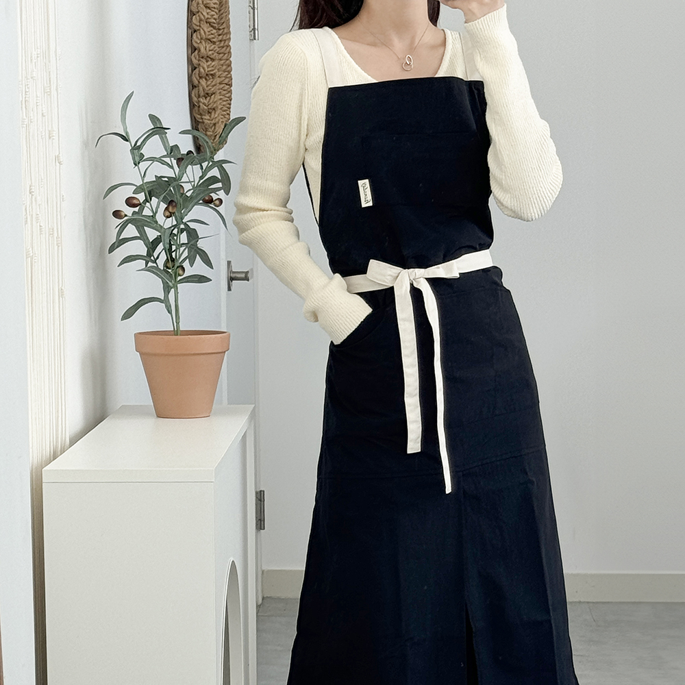 한스데이 뉴캠퍼 방수 앞치마 롱 트임 원피스 커플 에이프런