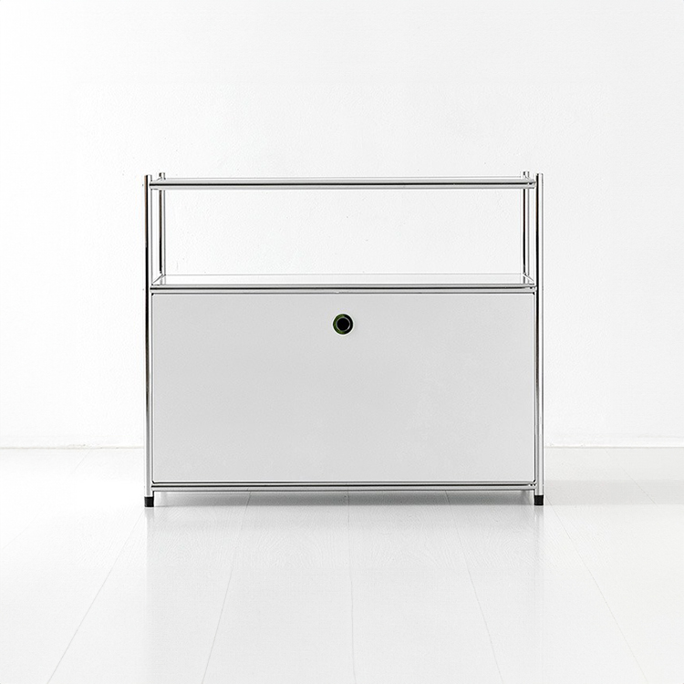 심플리 1x2 수납장 1문 BC602 770mmx400mmx640mm, 2단, 퓨어화이트 9573.6284 - 상품 이미지