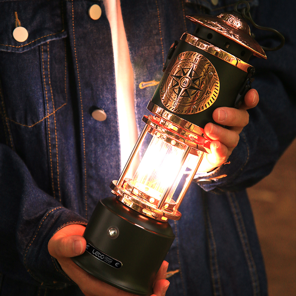 레토 감성 캠핑랜턴 황동 광부랜턴2 LED 캠핑조명