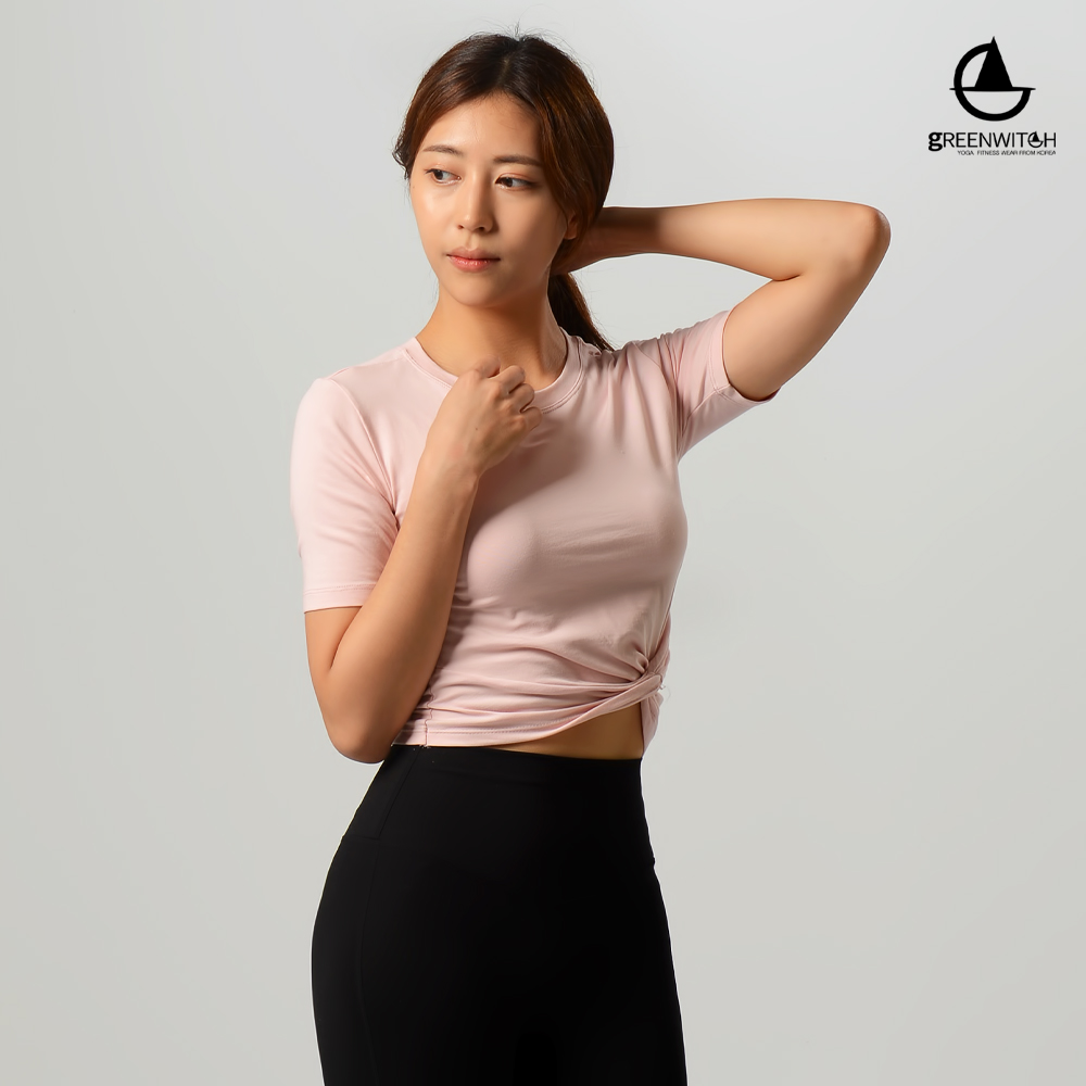 그리니치 천연모달 트위스트 크롭탑 필라테스 요가복 - 상세 이미지 3