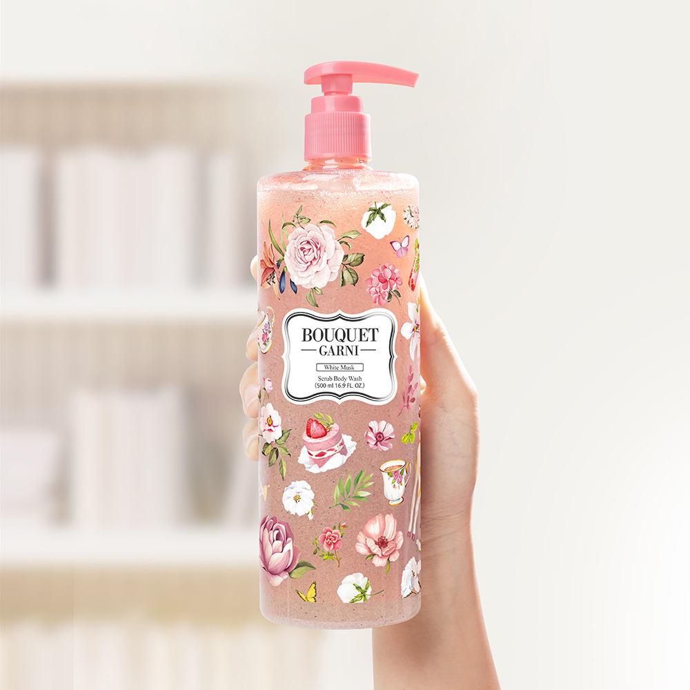 [2개] 부케가르니 스크럽 바디워시 화이트머스크향 500ml - 상세 이미지 4