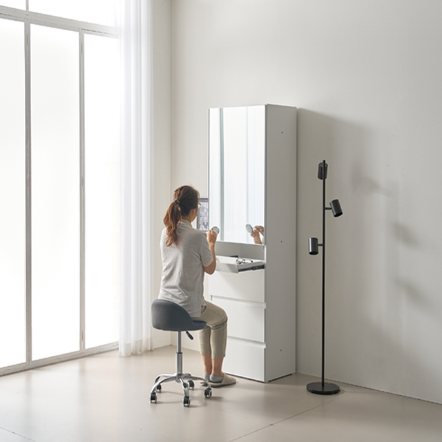 모노 월플렉스 시스템 키큰(서랍) 화장대600 수납 틈새 서랍장 전신거울 화장대