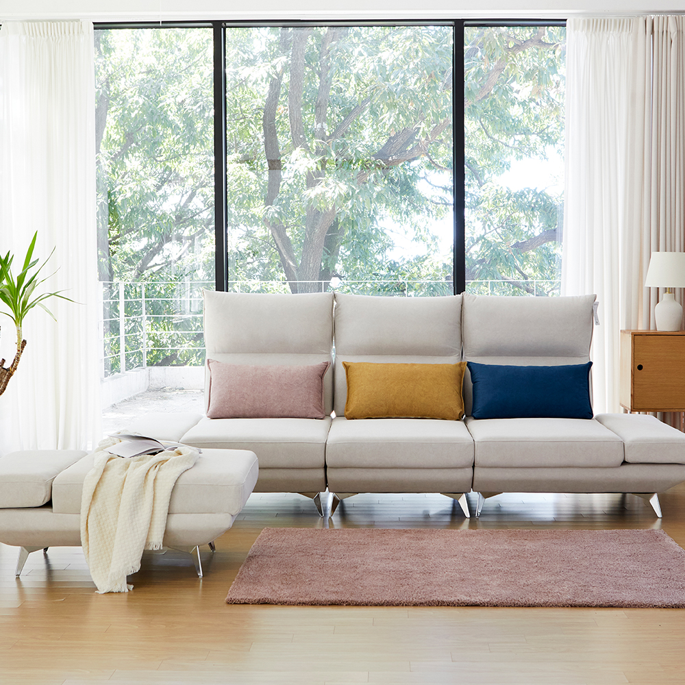 모던홈즈 우노 코너 스윙 기능성 패브릭소파 4인 코너형 소파