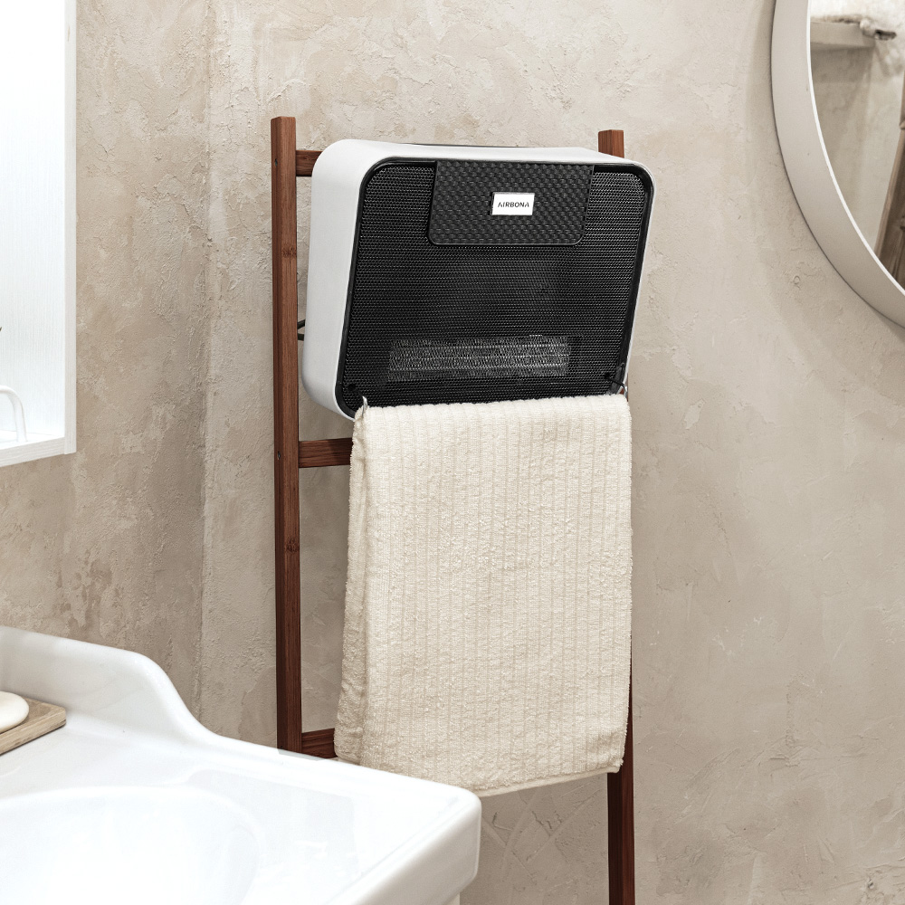 에어보나 미니온풍기 욕실난방기 화장실 욕실 샤워실 온풍기 벽걸이 히터 다이얼형 화이트