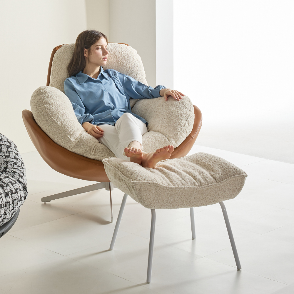 1인용 패브릭 안락 수유 의자 360도 회전 쇼파 SF-002