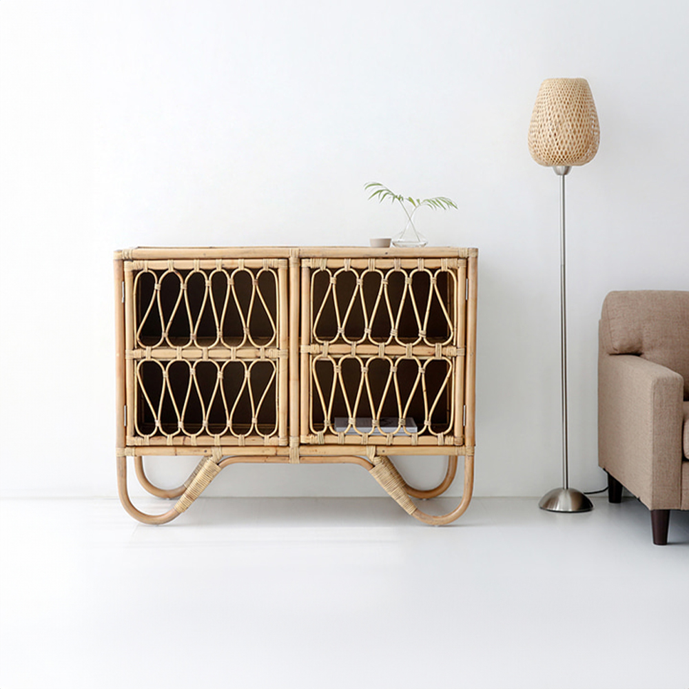 PASAR 2문 수납장 1160910 라탄 CR0059 1160mmx475mmx910mm, 2단, 4094.4645