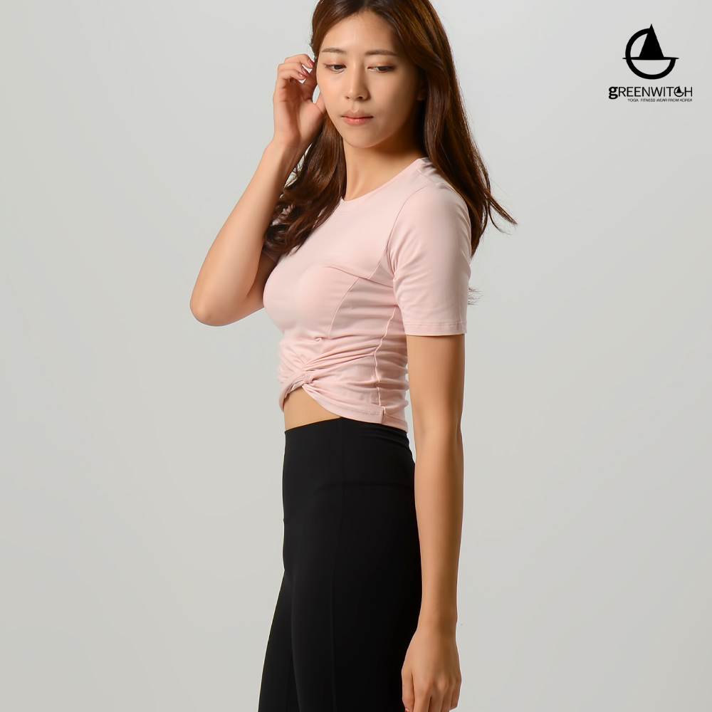 그리니치 천연모달 트위스트 크롭탑 필라테스 요가복 - 상세 이미지 4