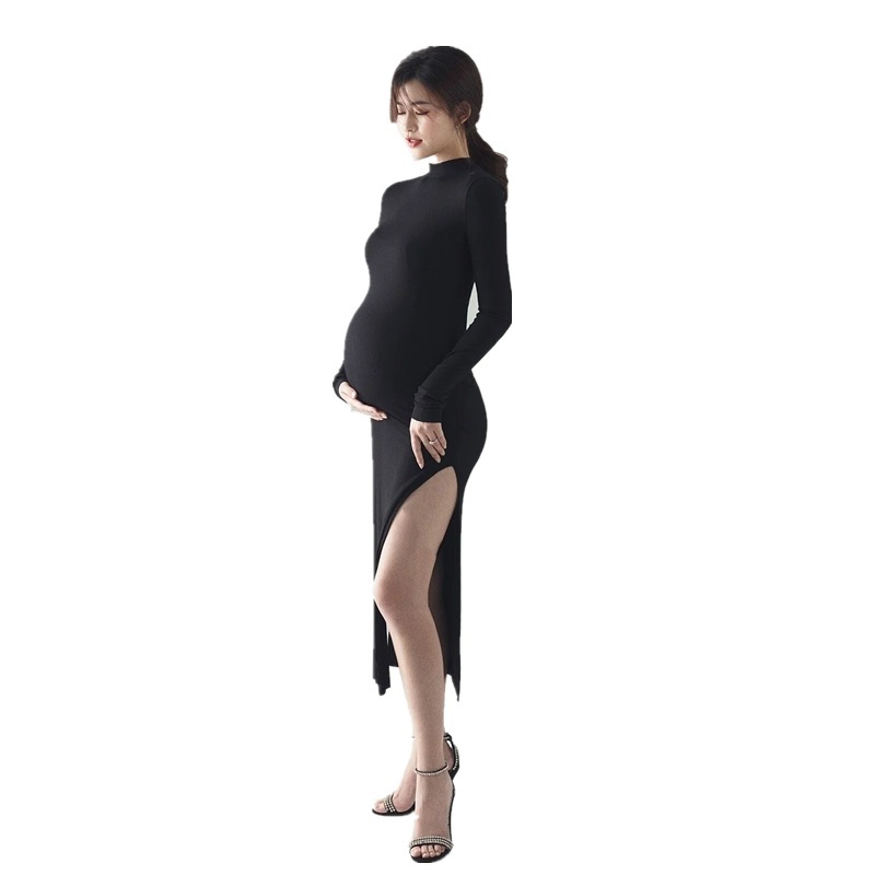 임산부 셀프 만삭촬영 원피스 의상 스튜디오 기념 촬영 만삭사진옷 슬림핏 - 상세 이미지 5