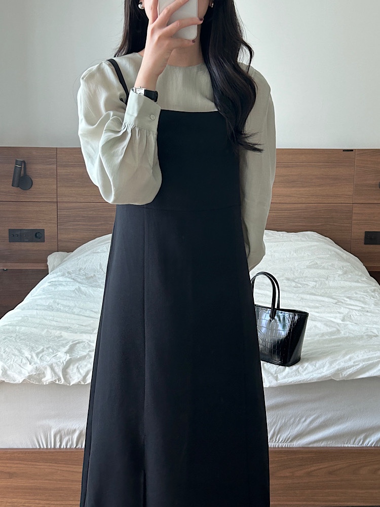 [당일배송] 가을 뷔스티에 원피스 하객룩 롱원피스 55사이즈