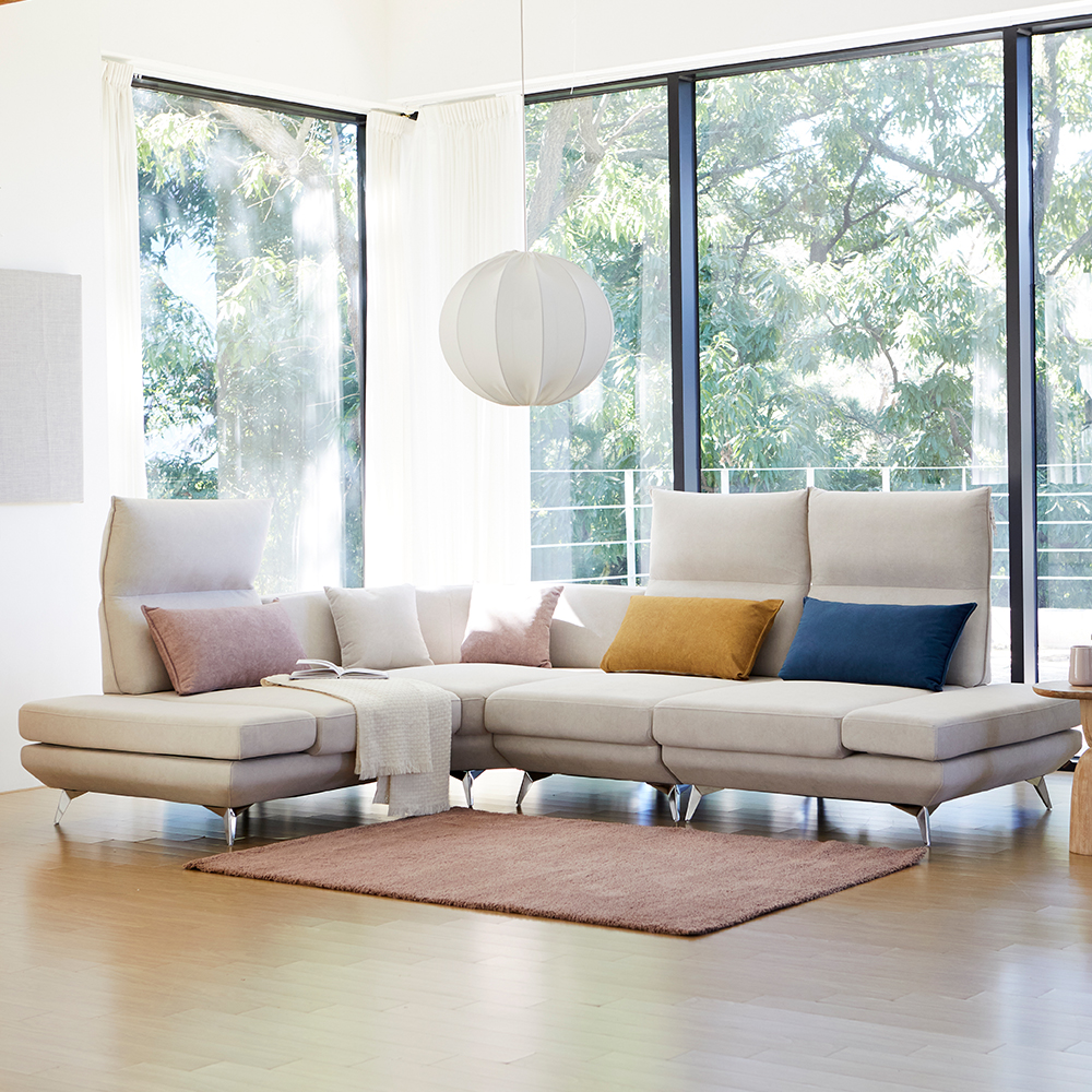 모던홈즈 우노 코너 스윙 기능성 패브릭소파 4인 코너형 소파