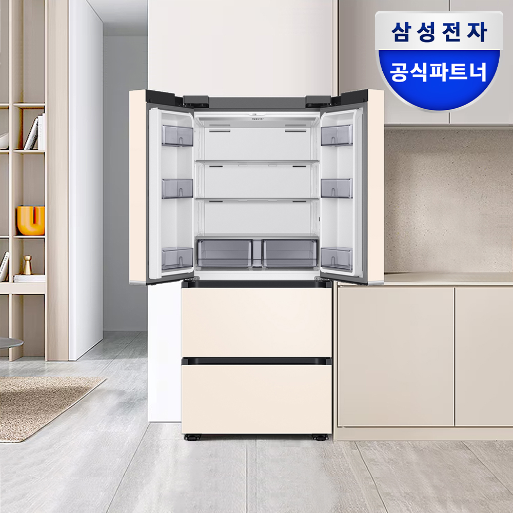 삼성 비스포크 김치냉장고 RQ49DG90X24E 4도어 490L 매트 크리미 베이지