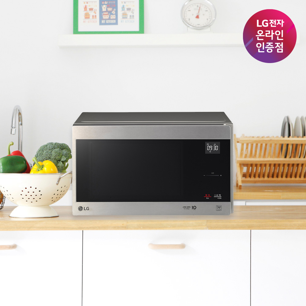LG전자 스마트인버터 전자레인지 MW25S 25L 블랙실버