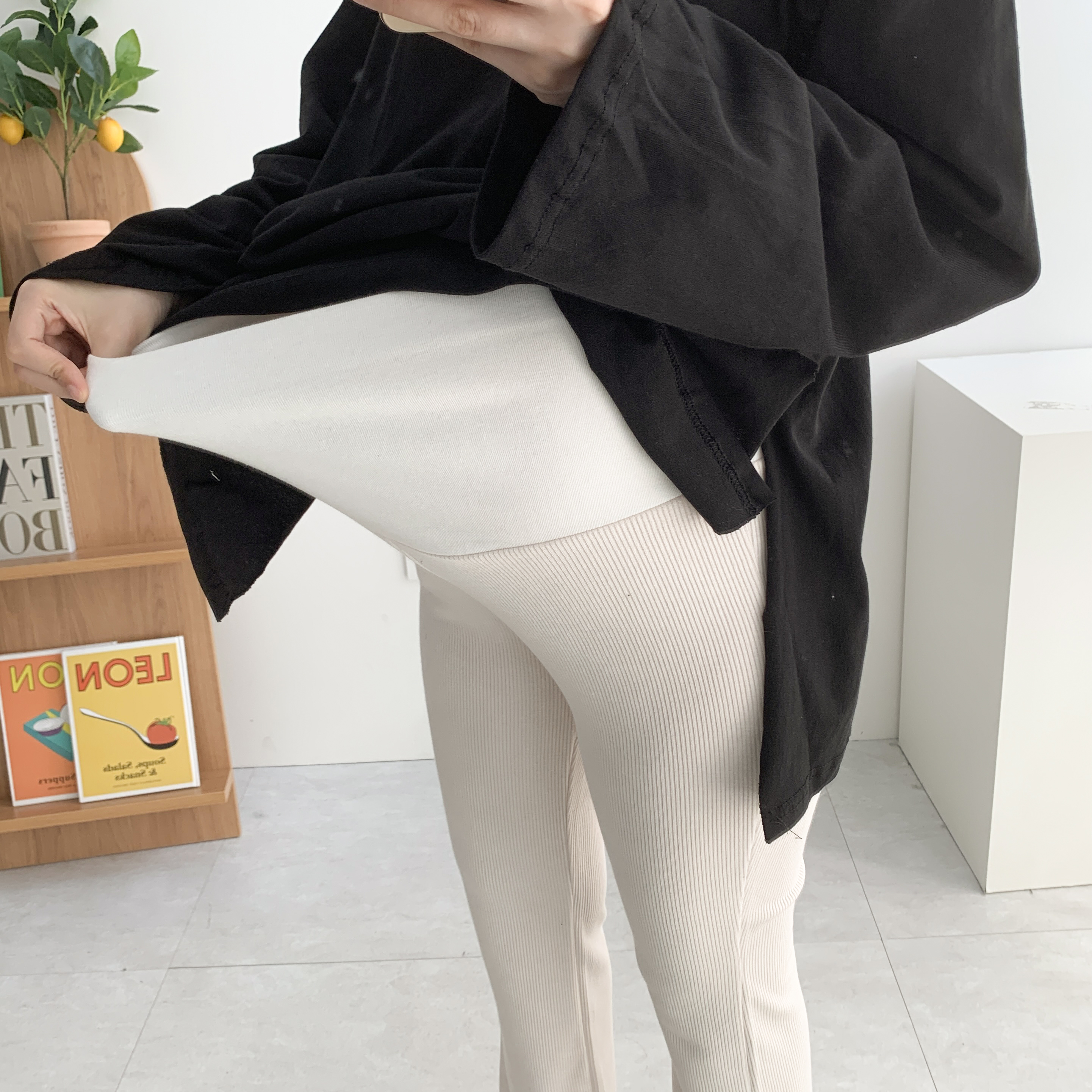 임산부출근룩 임산부바지 임산부부츠컷 팬츠 봄 여름 - 상세 이미지 3