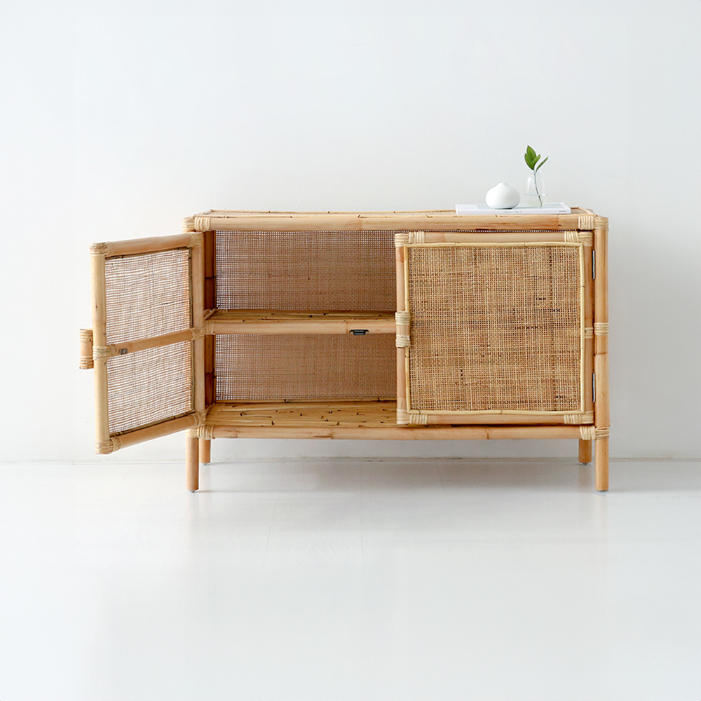 PASAR 2문 수납장 1000650 라탄 CR0069 1000mmx400mmx650mm, 2단, 4974.9032 - 상세 이미지 3
