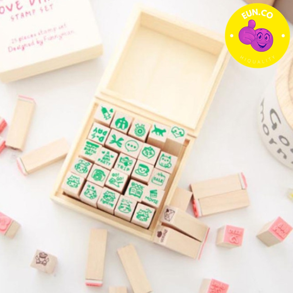 우드 스탬프 이모티콘 다양한 나무 도장 다이어리 꾸미기