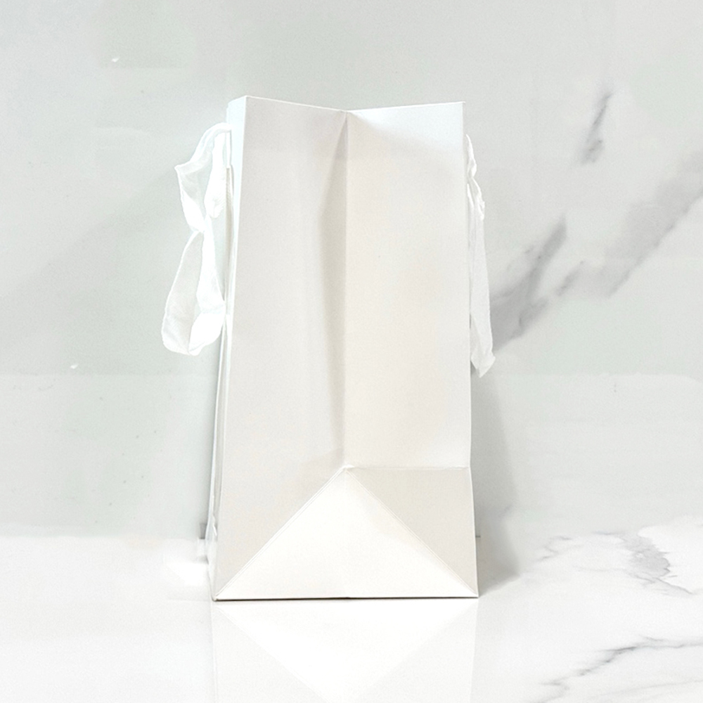 화이트 투명창 쇼핑백 중형 20x16x30 돌잔치 답례품 선물 포장 종이가방 꽃다발 윈도우 - 상세 이미지 2