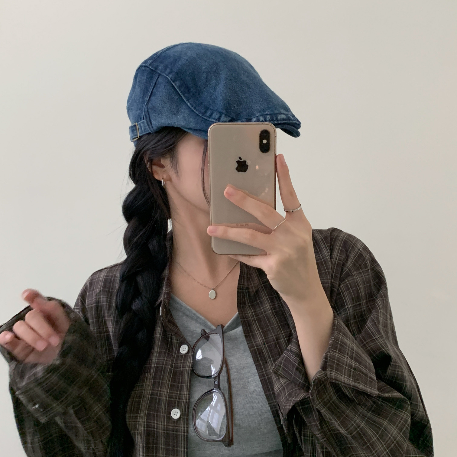 탭 빈티지 시크 데님 청 워싱 피그먼트 가을 마도로스 헌팅캡 모자 상세 이미지 19