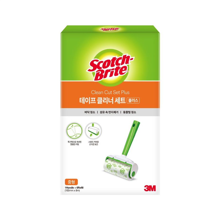 3M 중형 테이프클리너 플러스 핸들+리필6개,1세트