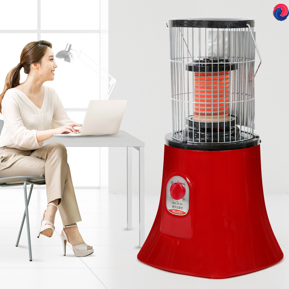 국내산 사무실 가정용 전기스토브 히터 황토 난로 대류 난방 5평
