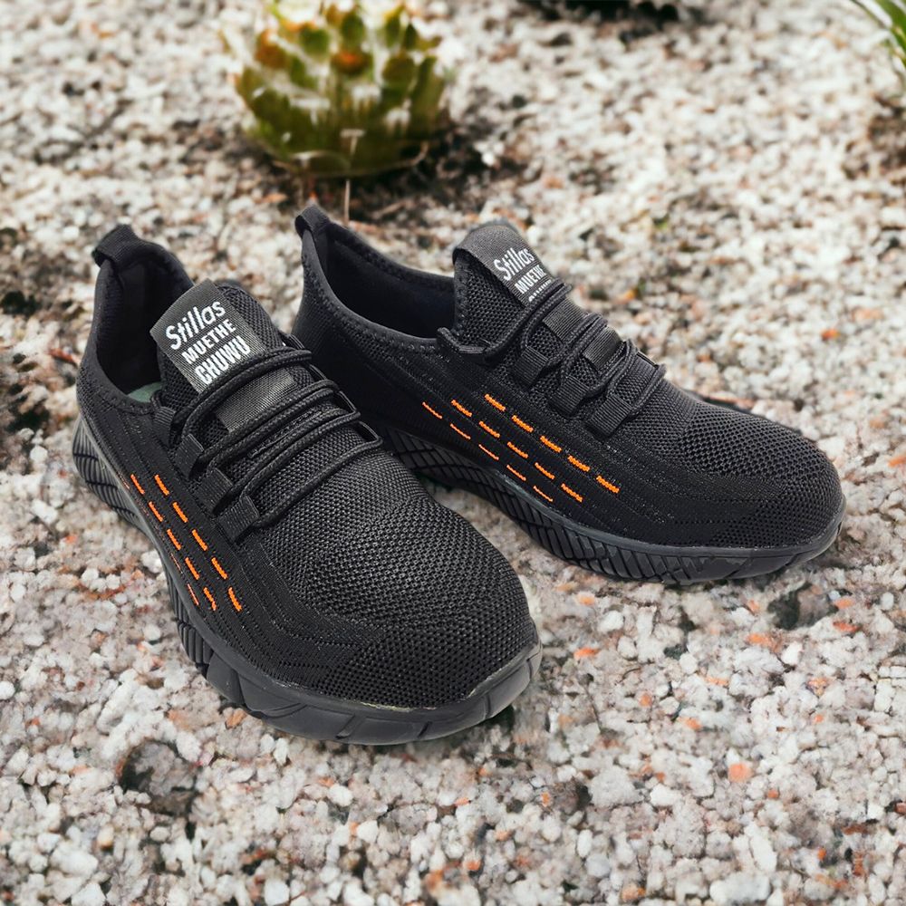 [모터빌라] 안전화 초경량 작업화 발편한 수입 경량 산업화 오렌지블랙 방탄 465g