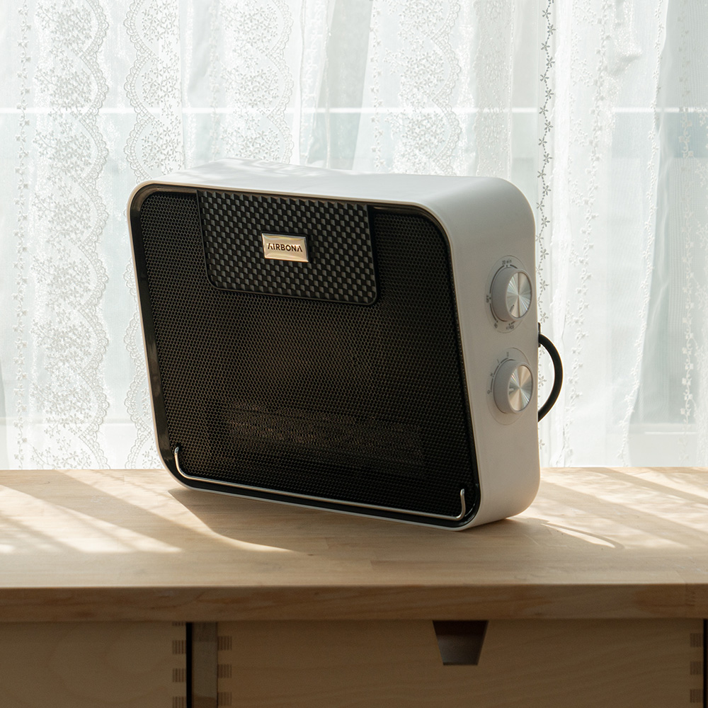 에어보나 미니온풍기 욕실난방기 화장실 욕실 샤워실 온풍기 벽걸이 히터 다이얼형 화이트