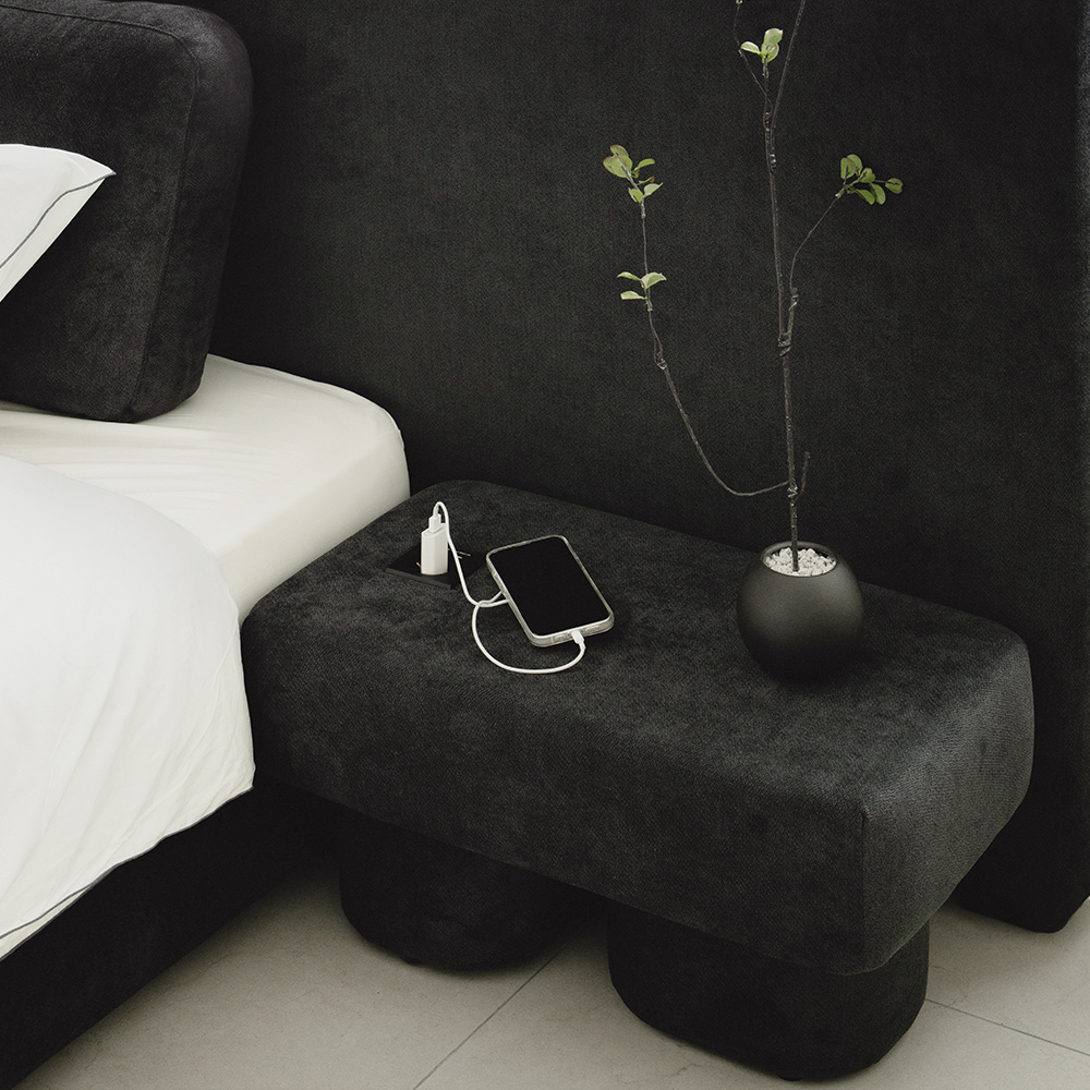 슬립퍼 모일 침대 틈새 쇼파 옆 패브릭 사이드 테이블 600