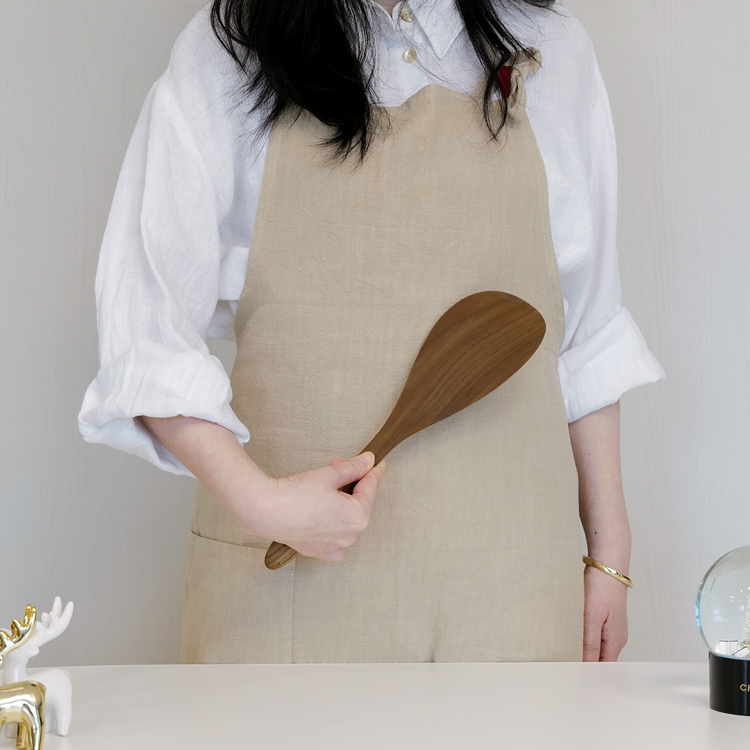 자야키친 산림청인정 티크우드 친환경 원목 밥주걱 - 상품 이미지