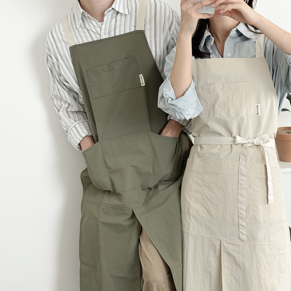 한스데이 뉴캠퍼 방수 앞치마 롱 트임 원피스 커플 에이프런