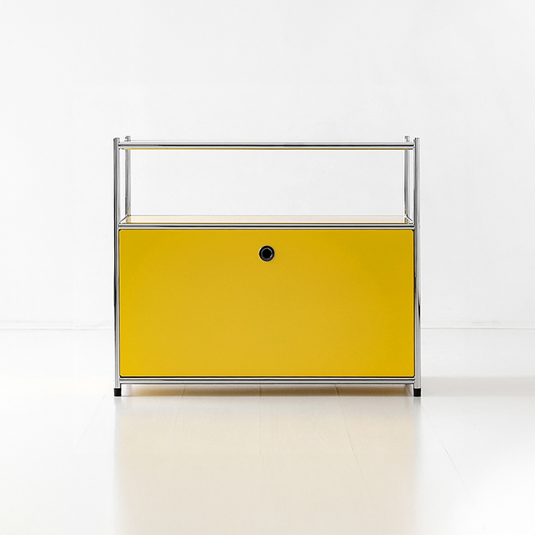 심플리 1x2 수납장 1문 BC602 770mmx400mmx640mm, 2단, 소프트옐로우 9634.0474 - 메인 이미지