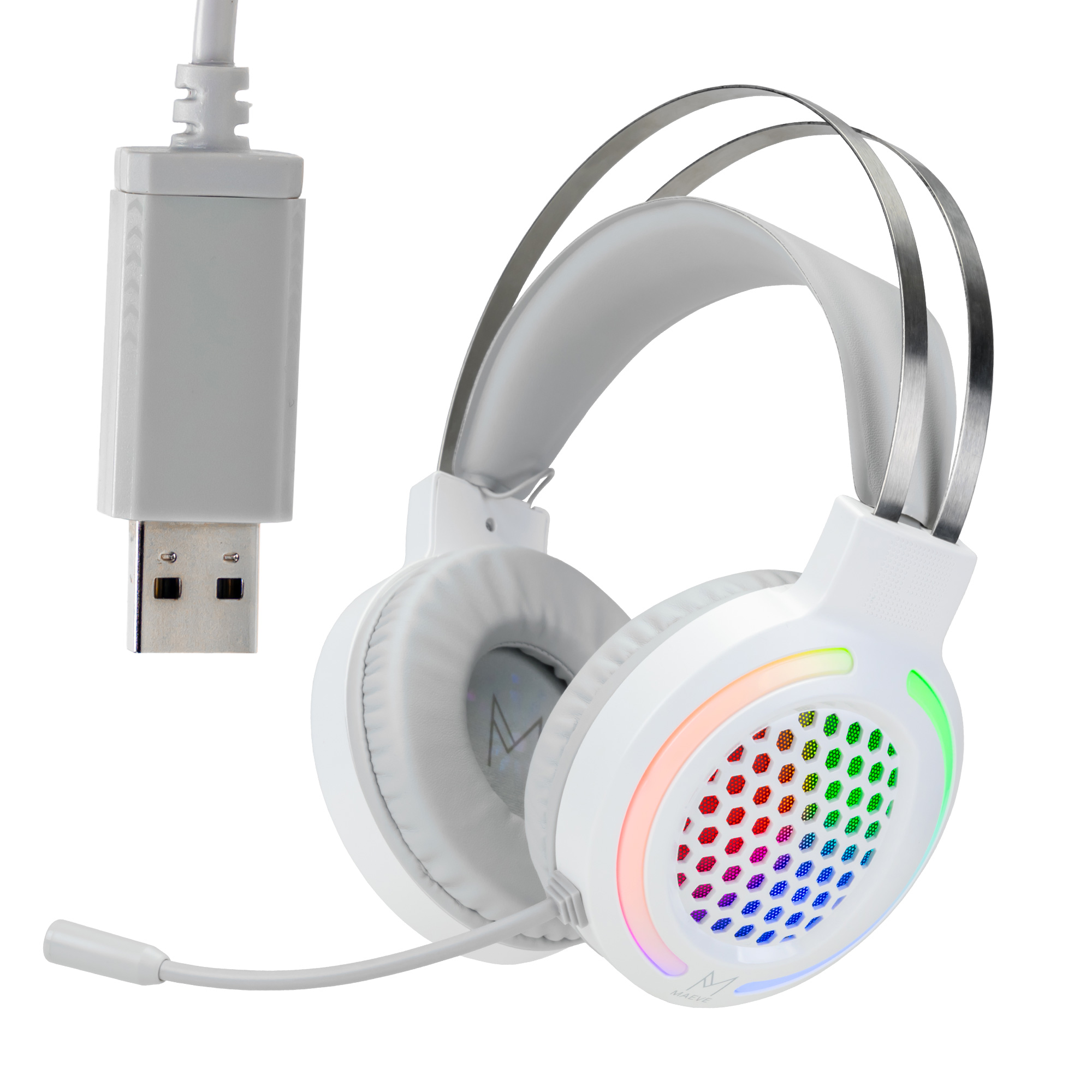 통풍잘되는 초경량 게이밍 헤드셋 USB 마이크 LED 메이브 M1 - 상세 이미지 5