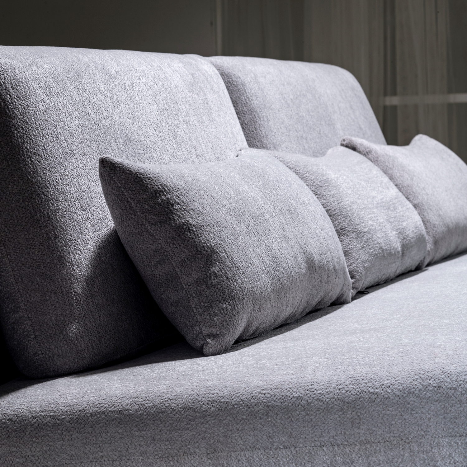 수아브 루디 부클레 레이븐 3인 패브릭 소파 팔걸이 없는 소파