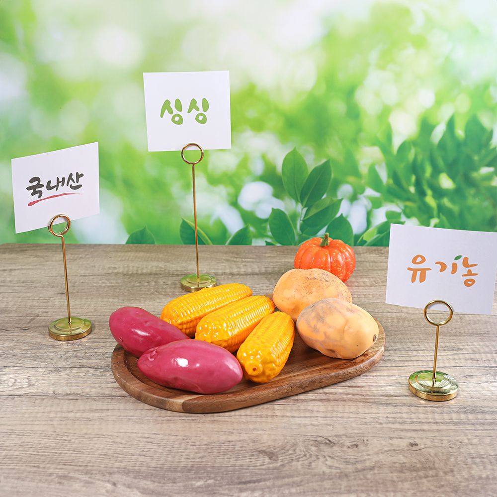 메모 홀더 종이 네임택 사진 꽂이 메뉴 명함 스탠드 서클 페이퍼 홀더 로즈골드 S - 상세 이미지 3