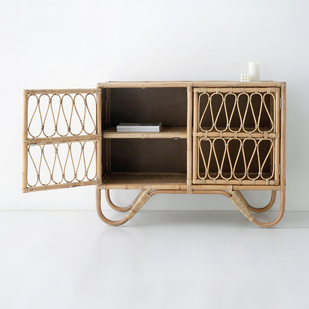 PASAR 2문 수납장 1160910 라탄 CR0059 1160mmx475mmx910mm, 2단, 4094.4645