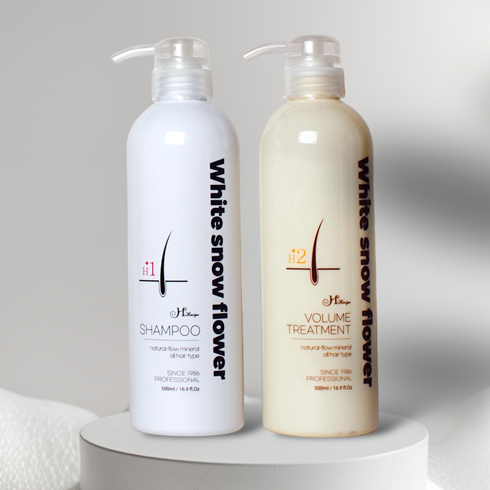 하얀눈꽃샴푸500ml+볼룸트리트먼트500ml 2종set 탈모완화 약산성두피케어 이미지 7