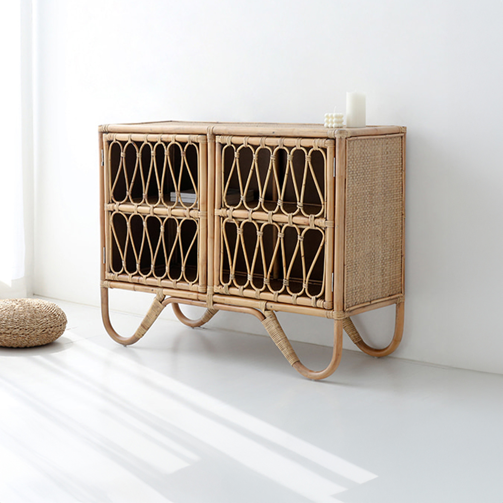 PASAR 2문 수납장 1160910 라탄 CR0059 1160mmx475mmx910mm, 2단, 4094.4645