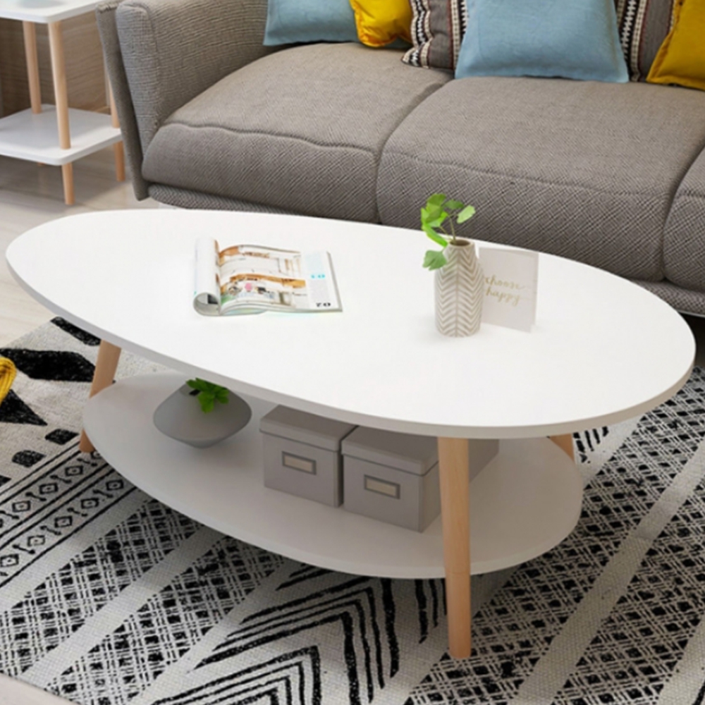 2단 원형 거실탁자 소파테이블 낮은 좌식식탁 땅콩테이블