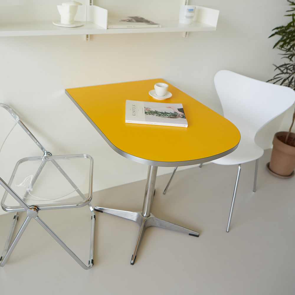 플랜 반타원 반원 카페 업소용 테이블 1000 화이트