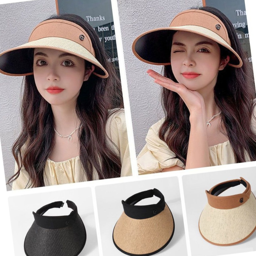 썬바이저 모자 패션 햇빛차단 선캡 여자 썬캡 블랙코팅 선캡