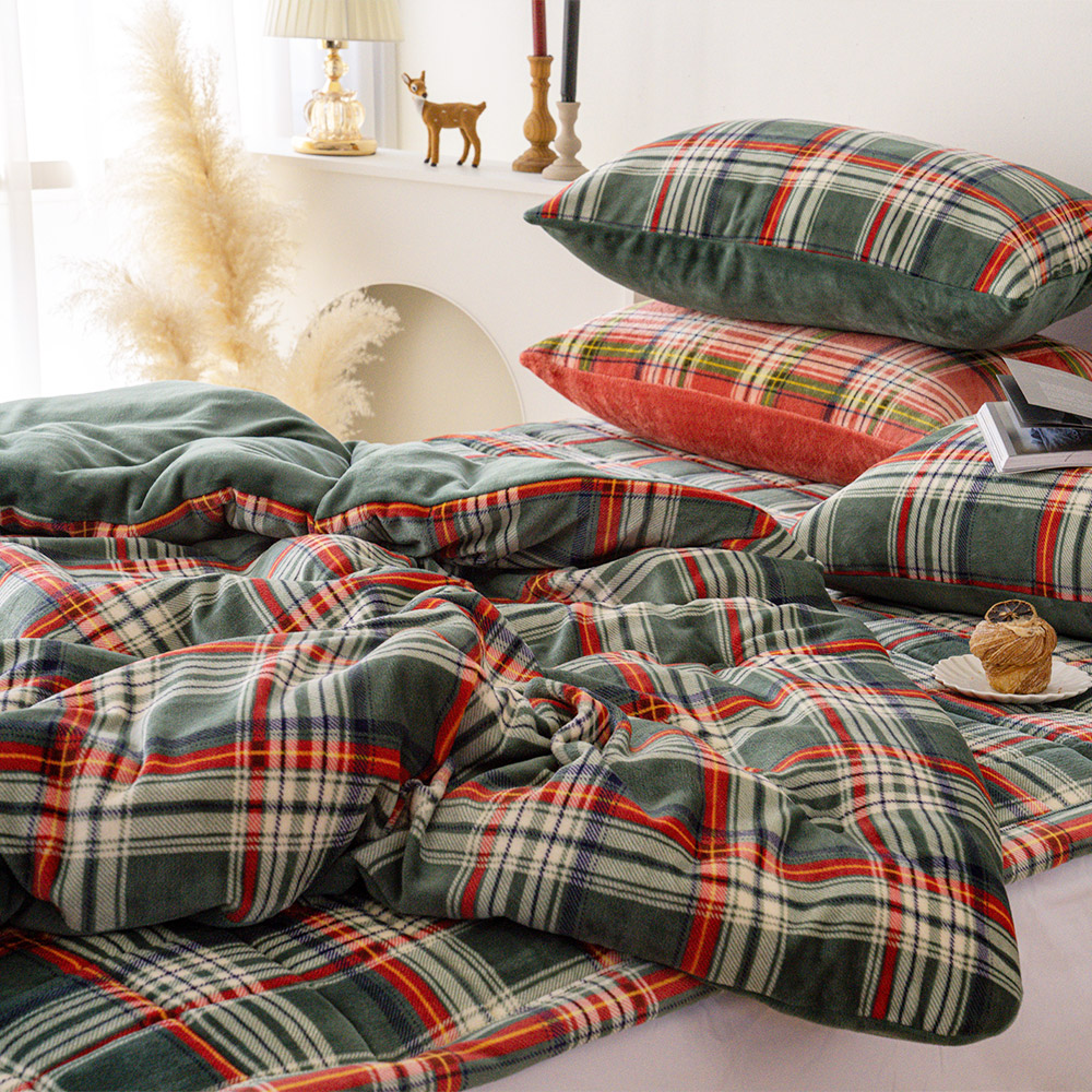 거실패드 극세사 카페트 국산 겨울 북유럽 누빔 면 카펫트 체크 패드 SS