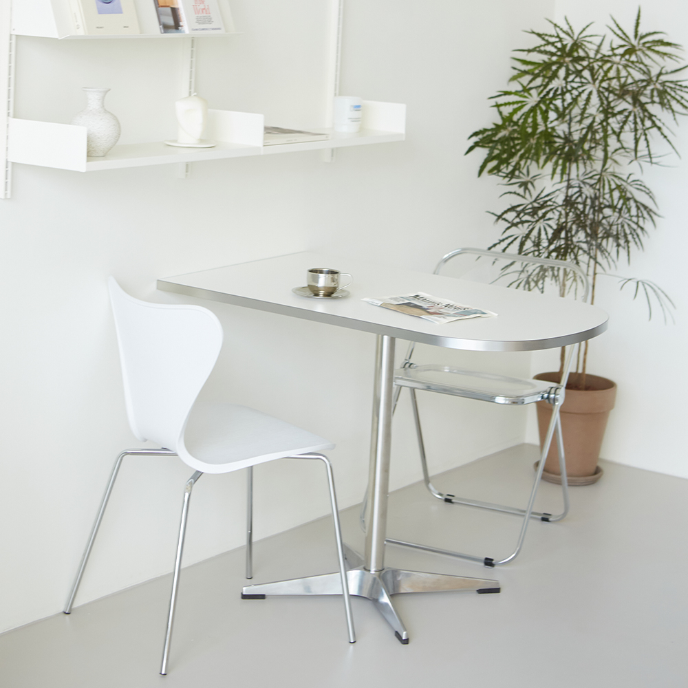 플랜 반타원 반원 카페 업소용 테이블 1000 화이트