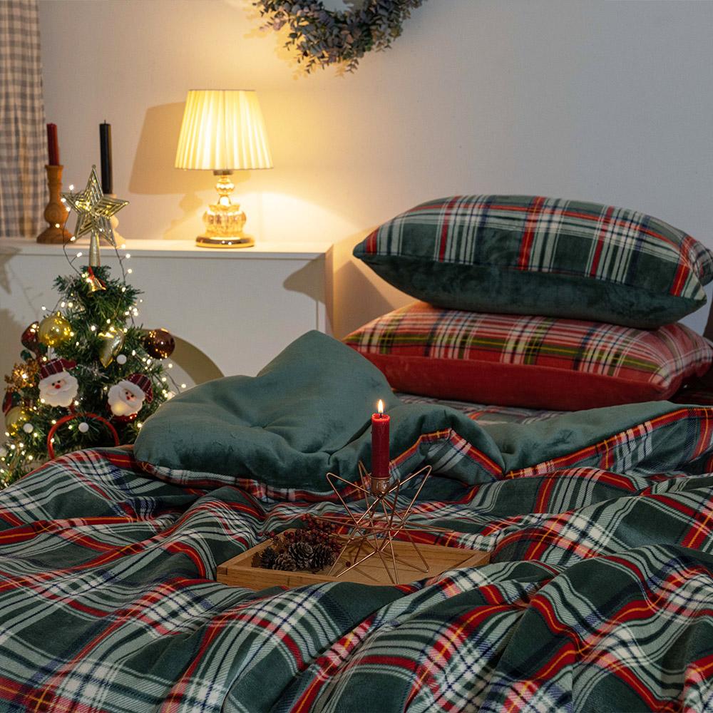 거실패드 극세사 카페트 국산 겨울 북유럽 누빔 면 카펫트 체크 패드 SS