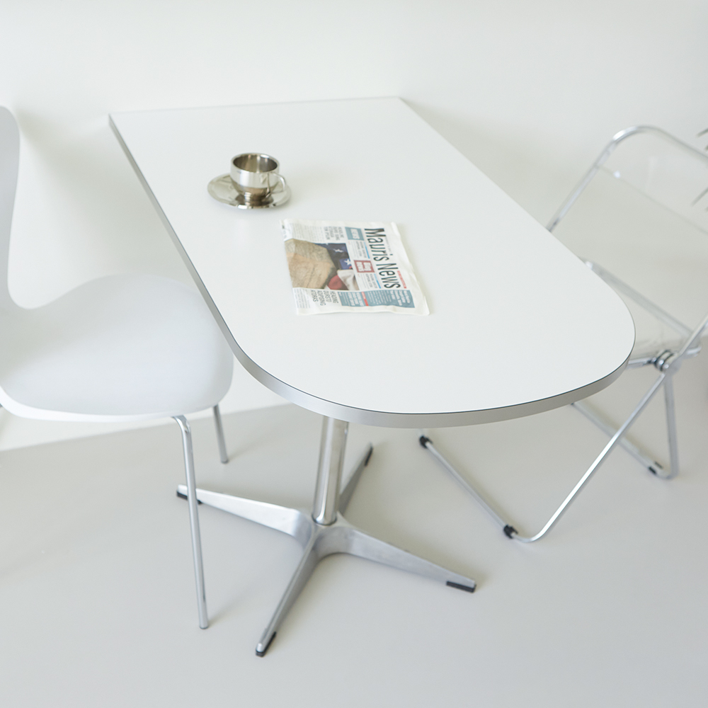 플랜 반타원 반원 카페 업소용 테이블 1000 화이트