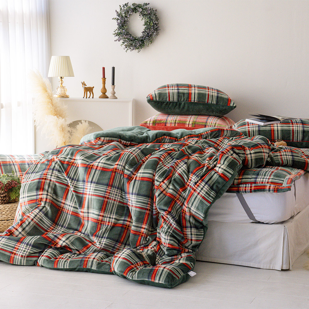 거실패드 극세사 카페트 국산 겨울 북유럽 누빔 면 카펫트 체크 패드 SS