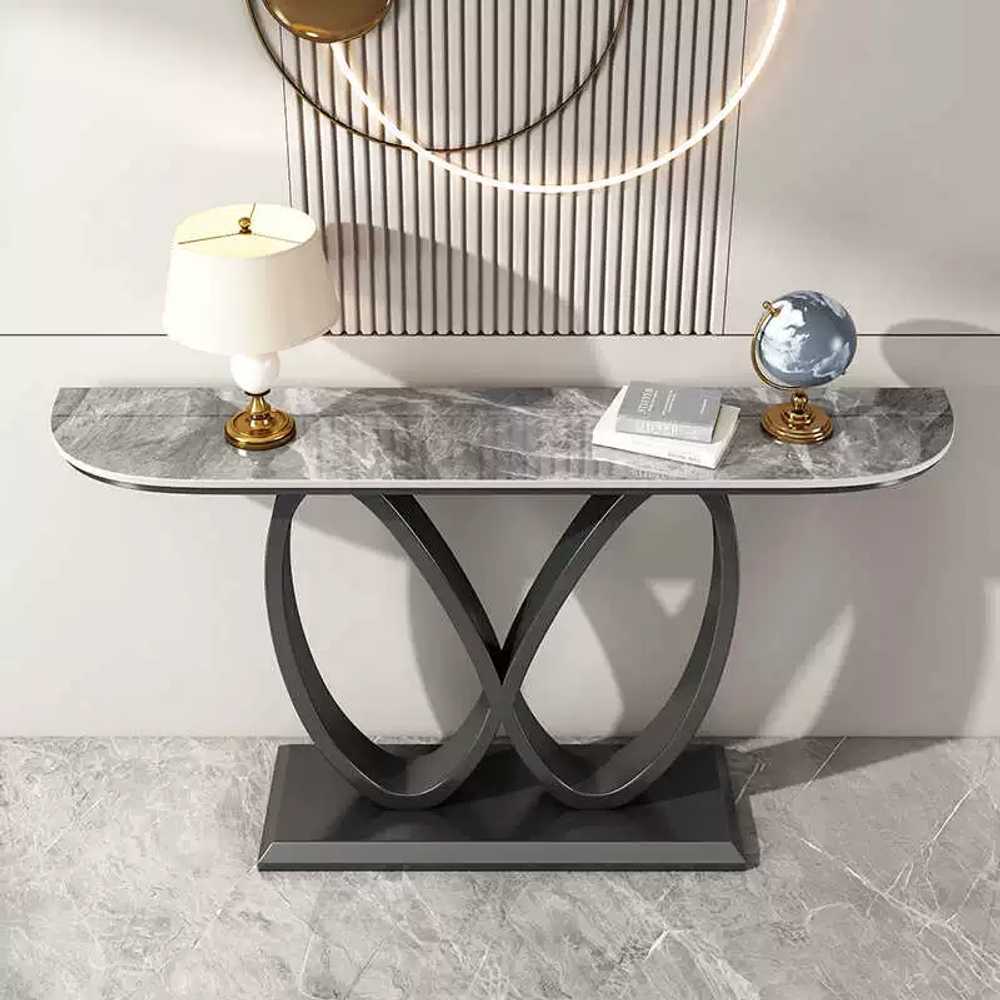 콘솔 테이블 북유럽 대리석 벽 선반 포인트 가구 철제 골드 100x30x80cm 이미지 6