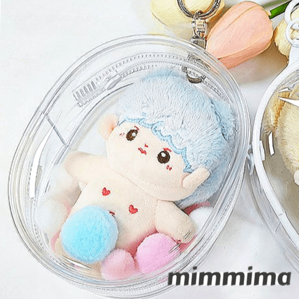 투명 키링 파우치 10cm 인형 보관 외출 아이돌 가차 - 상품 이미지